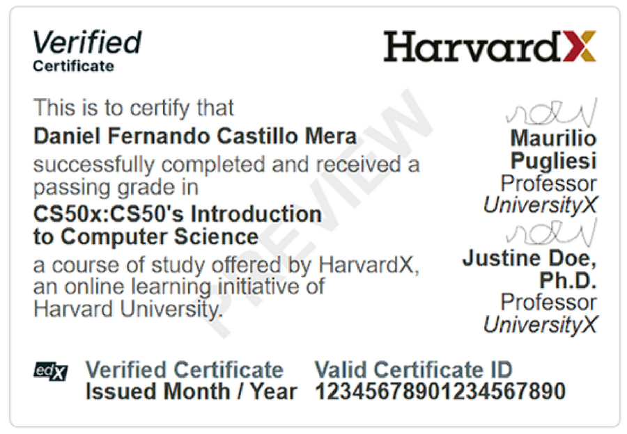 Vista previa de CS50x: CS50's Introduction to Computer Science