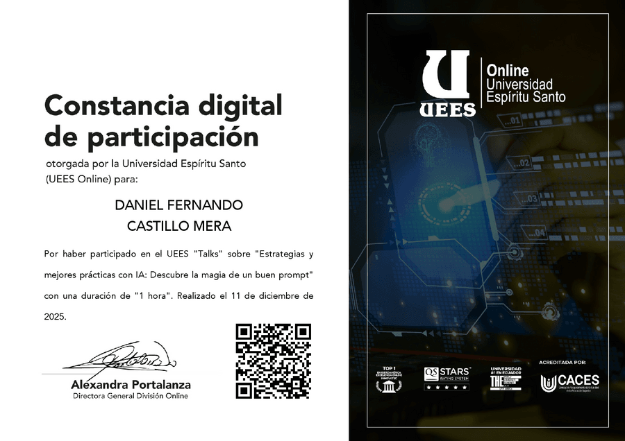 Vista previa de UEES Talks: "Estrategias y mejores prácticas con IA: Descubre la magia de un buen prompt"